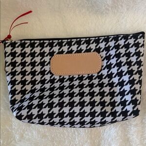 Jon Hart Black and White Houndstooth Grande Zip Pouch Patch for Hot Stamping.